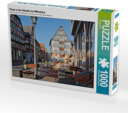 CALVENDO Puzzle Pause in der Altstadt von Miltenberg | 1000 Teile Lege-Größe 64 x 48 cm Foto-Puzzle für glückliche Stunden