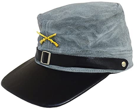 Westernwear-Shop Bürgerkrieg Cival War Kappe blau oder grau - Civil War Südstaaten oder Nordstaaten-Cap Schildmütze (grau)
