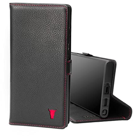 TORRO Case Compatible with Samsung Galaxy S22 Ultra 5G - Premium Leather Wallet Case with Kickstand and Card Slots (Black)