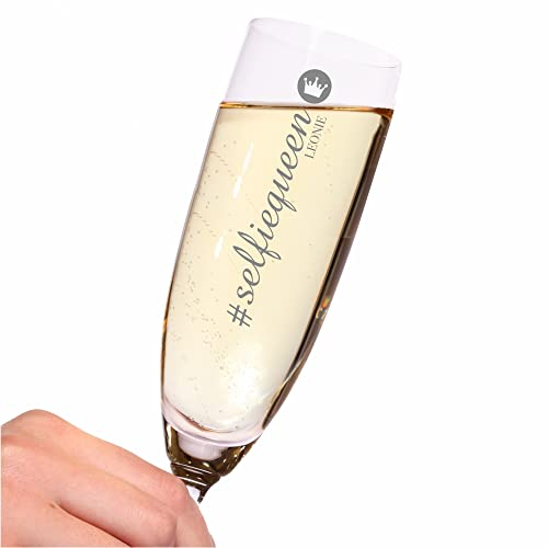 4youDesign Leonardo Sektglas mit Gravur | Personalisiertes Glas mit Namen | Geschenkidee für Männer und Frauen zu Weihnachten, Geburtstag, Hochzeit oder Valentinstag (Selfie)