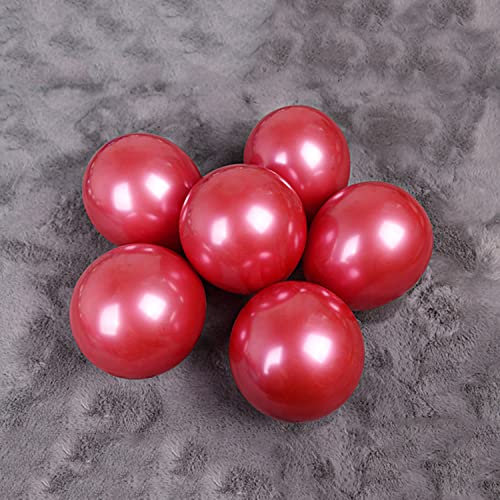 5 Zoll Klein Metallic Luftballons Rot, Mini Rot Chrom Helium ballons für Party Deko(Ø 12cm/100 Stück)