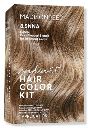 Madison Reed Radiant Hair Color Kit - 8.5NNA Dark Neutral Blonde (Lusia Blonde), 100% Gray Hair Coverage Permanent Hair Dye for Resistant Grays | PPD-Free & Ammonia-Free, 1 Pack