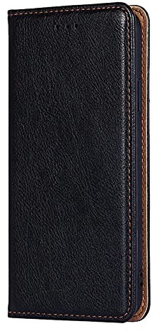 MAOGE Schutzhülle aus Leder für Sony Xperia 10 IV, Premium-PU/TPU, Flip Schutzhülle mit Kartenschlitzen/Magnetverschluss, stoßfest, Schwarz