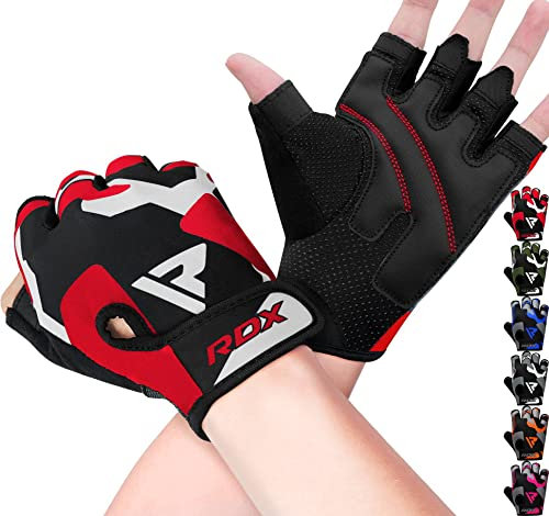 RDX Fitness Handschuhe Damen Herren, Gewichtheben Trainingshandschuhe Krafttraining, rutschfest Gym Bodybuilding Workout Weight Lifting Gloves, Kraftsport Klimmzüge Workout, Powerlifting Radfahren