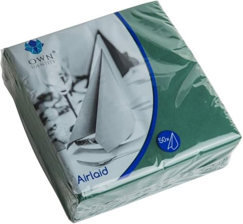 We Can Source It Ltd – Green Paper Napkins 40cm 8 Fold with Soft Linen Feel – Luxury Table Napkins for Dining, Weddings and Events – Strong and Absorbent Design - 100 Napkin (2 Packs)