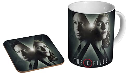 X Files Mulder and Scully – Keramik-Kaffeetasse + Untersetzer Geschenkset