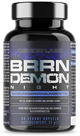 BRRN Demon Night für Frauen und Männer - Innovative Stoffwechsel-Rezeptur für die Nacht, für Keto Diät geeignet (60 Vegetarische & Vegane Kapseln)