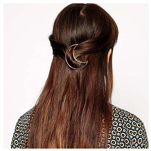 Cimenexe Böhmische Mondsichel Haarspange Hohlmond Haarspange Halbmond Haarnadel Clips Gold Geometrische Haarnadel Metall Kopfbedeckung Dekorative Haarschmuck Schmuck Für Frauen Und Mädchen