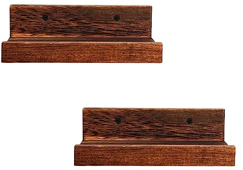 Z metnal Mini Schweberegal, kleines Naturholz-Wandregal für Bilderleiste, Holz, Wandmontage, 20 x 14 cm, 2 Stück