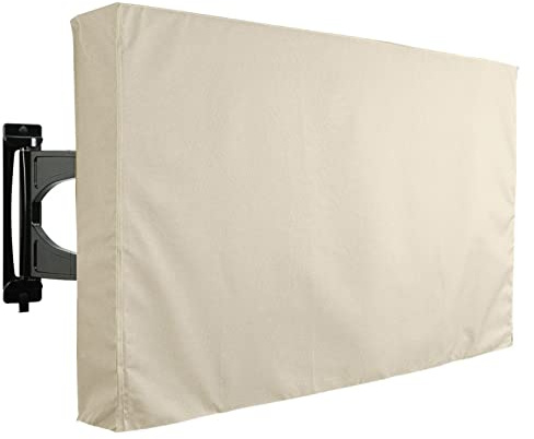 BAHULA Outdoor-TV-Abdeckung, wasserdichte und wetterfeste TV-Abdeckungen, Outdoor-TV-Gehäuse, TV-Displayschutzfolie für Außen-TV, TV-Displayschutzfolien,Beige,46 to 48 inch