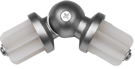 RENA Gardinenstange Eckverbinder aus Metall Verbinder für Gardinenstangen Vorhangstangen Winkelverbinder Gardinen Chrom Matt 25 mm