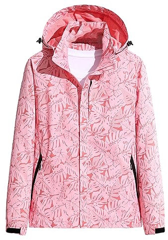 Veste softshell pour femme - Impression tendance - Veste à capuche solide - Veste de sport d'extérieur - Veste fonctionnelle coupe-vent et imperméable - Veste demi-saison printemps et automne -