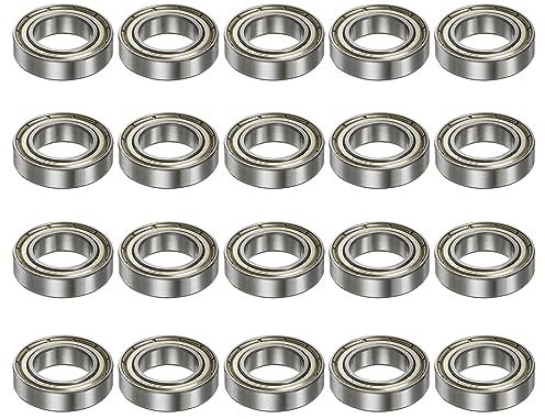 QUARKZMAN 20Stk 6801ZZ Kugellager Rillenkugellager Bearing Tief Rillenkugel Lager 12mm Bohrung 21mm AD 5mm Dick Chrom Stahl Doppel Abgeschirmt Lager für Motoren Pumpen Förderer
