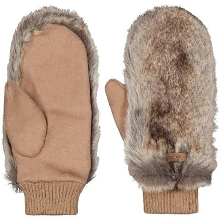 Barts W Fur Mitts Braun - Weiche Flauschige Damen Fäustlinge, Größe One Size - Farbe Heather Brown