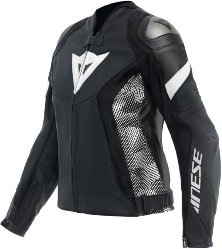 Dainese Avro 5 Damen Motorrad Lederjacke, schwarz/weiß, 40