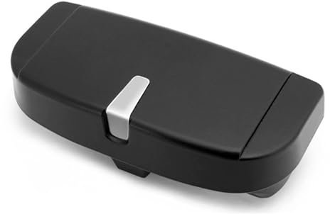 EEASSA Auto Sonnenbrille Brillenetuis Brillenbox Aufbewahrung, Brillen Aufbewahrungsbox Brillenhalter Sonnenblende Sonnenbrillenhalter für VW GTI GTD TSI T-Cross, Innenraum Autozubehör,A/Black