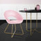 ML-Design Esszimmerstuhl aus Samt, Rosa, Wohnzimmerstuhl mit runder Rückenlehne, Polsterstuhl mit goldene Metallbeine, Ergonomische Sessel für Esstisch, Küchenstuhl, Schalenstuhl, Schminktisch Stuhl