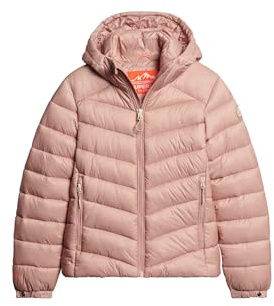 Superdry Damen Fuji Steppjacke mit Kapuze Vintage Blasspink 36