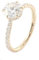 Mesnt Goldener Ring Damen, Frauen 14K Gelbgold Runder Moissanit-Verlobungsring mit 3 Karat und 6 Zinken (Größe Anpassen)