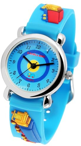 Excellanc Kinder Armband Uhr Blau Lastwagen Laster Baustelle LKW Lernuhr Jungen Mädchen Kids 94500039002