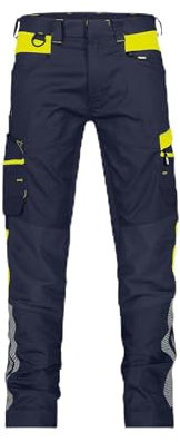 DASSY® Hong Kong Stretch-Arbeitshose - Größe 42 - NACHTBLAU/NEONGELB