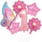 VIKY® Schmetterlinge Deko 1. Geburtstag Mädchen, Luftballon Kindergeburtstag Schmetterling, Geburtstagsdeko