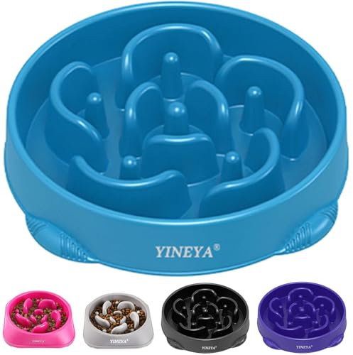 YINEYA 4 Tasses Gamelle Anti Glouton Chien Grande Taille, Gamelle Chien Anti Glouton, Accessoire pour Ralentir la Nourriture, Puzzle Labyrinthe pour Races Moyennes