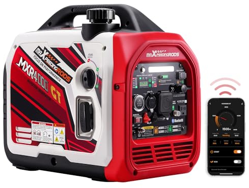 maXpeedingrods Stromgenerator Inverter 3500W Generator Benzin LPG Leise mit Bluetooth® App Fernbedienung Stromerzeuger Dual Fuel Digitaler Leicht als Notstromaggregat für Camping Garage Outdoor