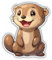 Samunshi® Süßer Kawaii Otter als Sticker Anime Tiere Autoaufkleber für Motorrad Fahrrad Roller oder Auto Sticker Fahrrad Mtb Mountainbike Rennrad Cartoon Retro Aufkleber 9x10cm