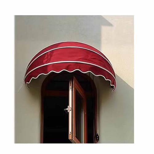 Faltbare, einziehbare Markise for Fenster und Türen, Kuppelmarkise, Fenstermarkise,einziehbare Markisen for die Terrasse, Kuppelmarkise aus Segeltuch for die Terrasse(G,Diameter:120cm/47.24in)