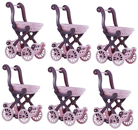 VICASKY 6 Pcs Mini Shopping Cart Lovely Doll Shopping Trolley Models Mini House Decor