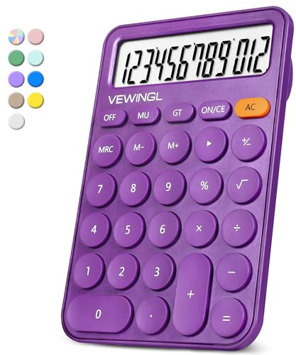 Calculatrice standard à 12 chiffres, grand écran de bureau de 15,7 x 10,7 cm et boutons, calculatrice avec grand écran LCD pour bureau, école, maison et entreprise, mise en veille automatique, écran