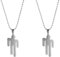 AABDTYYD Collana, Collana Con Ciondolo In Acciaio Inox Per Coppia Umana Hip Hop, Lunghezza Della Catena 50cm, Ideale Per San Valentino, Natale e Compleanno 2 PCS (Argento)