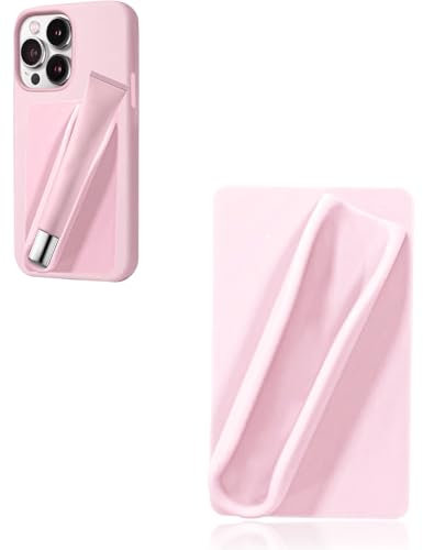 Leeneen Lipstick Phone Case, Silicone Case with Lipgloss Holder for iPhone & Android (Pink)