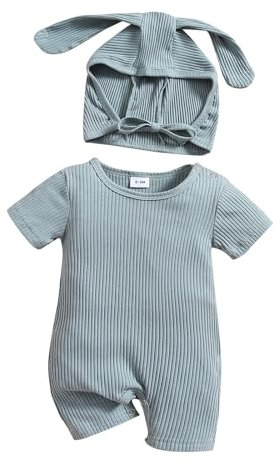 MNSWR Ostern Schlafanzug Mädchen,Ostern Baby BVB Strampler Baby Babyoverall Baby Set Mädchen Baby Set Junge Osterhasen Kostüm Kinder