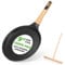 Nutrichef Poêle à Crêpes Antiadhésive 24 cm -Crêpière Induction avec Répartiteur en Bois,Poêle à Pancakes avec Revêtement Marbre Noire,Tous Feux Dont Induction,Sans PFOA/PFOS,Compatible lave-vaisselle