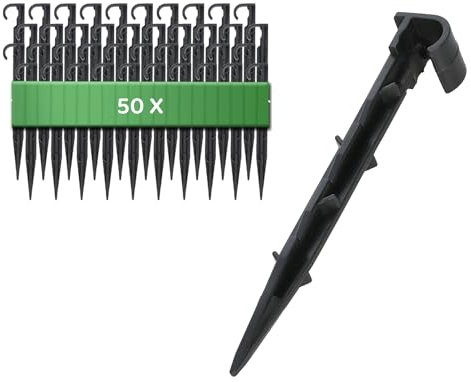 GARDENIX Gartenschlauch Anker 50 Stück - Befestigungsanker für Tropfschlauch Erdspiess Bewässerung - Ø 16mm - Perlschlauch Steckgabel Stabil & Bruchfest, Lange Haltbarkeit, Erdanker Bodenanker