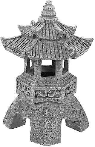 JOINPAYA Japanische Zen -lampe Solarleuchten Für Außen Solarbetriebene Rasenleuchten Einzigartige Lampen Terrassendekorationen Im Freien Solarlaternen Solar-rasenlampe Kunstharz Grau