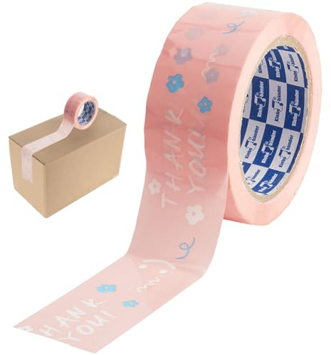 GORGECRAFT 100 Yards X 45mm Designer Paketband Mit Süßem Blumenmuster Bunt Bedrucktes Versandband Rosa Wasserdicht Geschenkverpackungsbänder Abdeck Dekorbänder Zum Reparieren von Kunsthandwerk Scrapbo