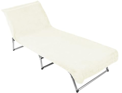 ZOLLNER Schonbezug - weiches und saugstarkes Strandtuch in 75x215 cm - waschbar bis 60°C - Baumwolle in Creme - Fester Halt durch eingenähte Kapuze - Oeko Tex® Zertifiziert