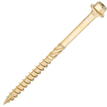 SiDAX | Timber Frame Screws | Hex Head | Yellow Zinc | 6.7 x 100mm | Box 50 pcs (TFS04-67100)
