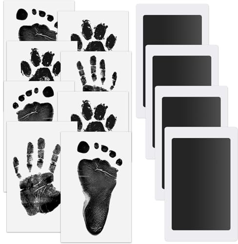 soodyoow 4 Pcs Fußabdruck Baby, Baby Fussabdruck Set, Abdruckset Babys, Handabdruck Set, HandabdruckBaby, BabyAbdruckset, Pfotenabdruck Set Hund und Katze, Babys Handabdruck und Fußabdruck Set