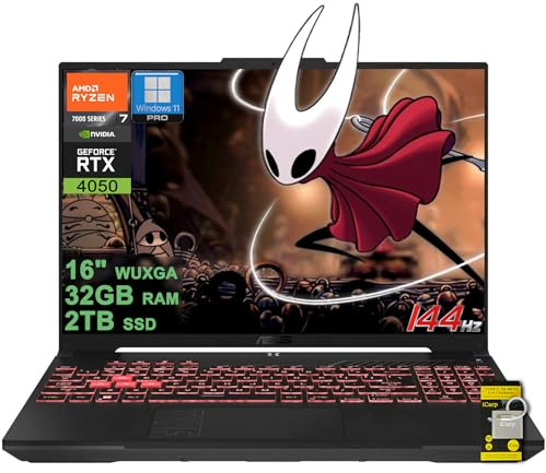 ASUS TUF Gaming A16 Laptop 16 WUXGA IPS 144Hz AMD 6-core Ryzen 7 7445HS 32GB DDR5 2TB SSD NVIDIA GeForce RTX 4050 (fino a 194 top AI) RGB retroilluminato USB4 Bidirezionale AI Noise Cancelation