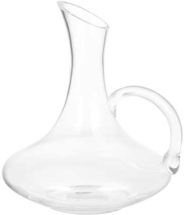 HOMSFOU Carafe à Vin en Verre sans Plomb avec Bec Incliné et Anse, 1 Pièce, Distributeur de Boissons pour Vin Rouge, Carafon Pratique pour Maison et Restauration, Design Transparent,