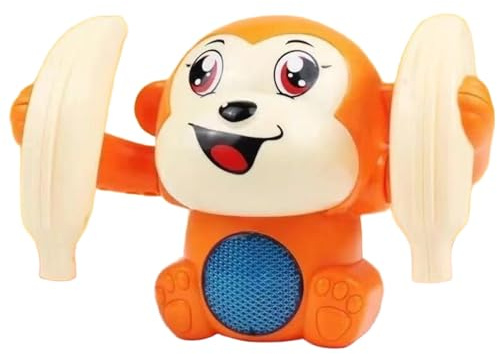 BeVistoso Roll and Glow Monkey Crawling Baby Toy for 6 Months and Up, Baby Toy with Lights and Sounds