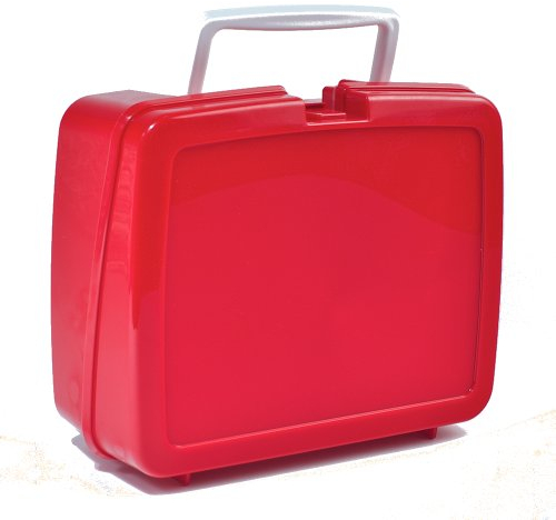 Icarus Housewares Lunchbox Red Plastic with White Handle