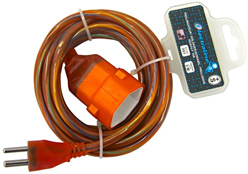 Electraline 846103 Rallonge avec prise/prise 10A Suisse Swiss Câble 3X1-3 mètres, Orange