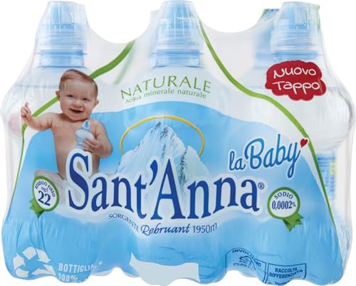 Sant'Anna Acqua Baby Naturale, Confezione da 6 x 250 ml