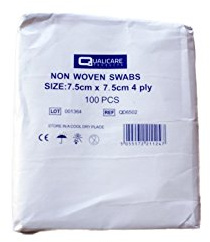 Qualicare Non Woven Swabs (Pack of 100) - 7.5cm x 7.5cm