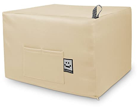 HAPPERS Puff Cama Auxiliar Doble. Futón o Colchón Plegable con Funda Crudo